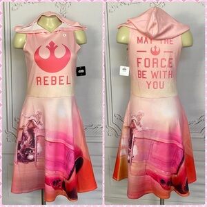 Disney Star Wars Pink Rebel Vehicle Hooded The Force Awakens Large Dress